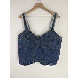 Pilcro Anthropologie Denim Corset Top (Plus size XL/1X) Fitted Sleeveless Tank